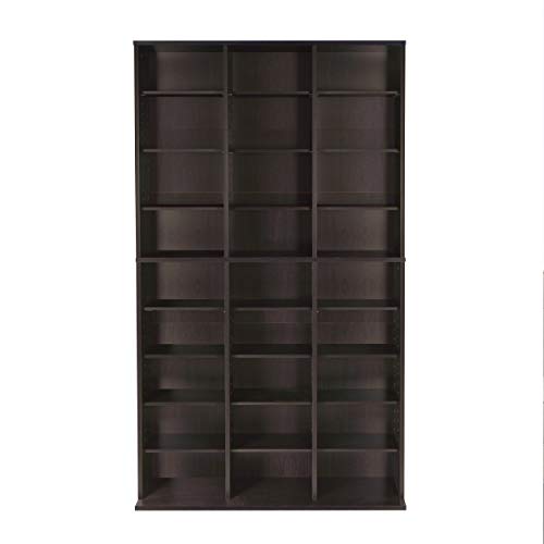 Atlantic Oskar 756 Media Storage Cabinet – Protects & Organizes Prized Music, Movie, Video Games or Memorabilia Collections, PN 38435713 in Espresso