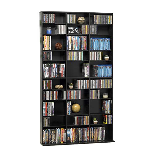 Atlantic Oskar 1080 Media Storage Cabinet – Protects & Organizes Prized Music, Movie, Video Games or Memorabilia Collections, PN 38435714 in Espresso