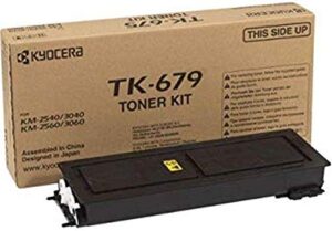 kyocera 1t02h00cs0 model tk-679 black toner kit for use with kyocera km-2540, km-2560, km-3040, km-3060 and taskalfa 300i monochrome multifunctional printers; up to 20000 pages yield at 5% coverage