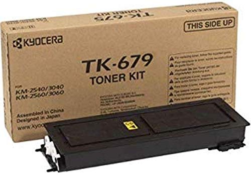 Kyocera 1T02H00CS0 Model TK-679 Black Toner Kit For use with Kyocera KM-2540, KM-2560, KM-3040, KM-3060 and TASKalfa 300i Monochrome Multifunctional Printers; Up to 20000 Pages Yield at 5% Coverage