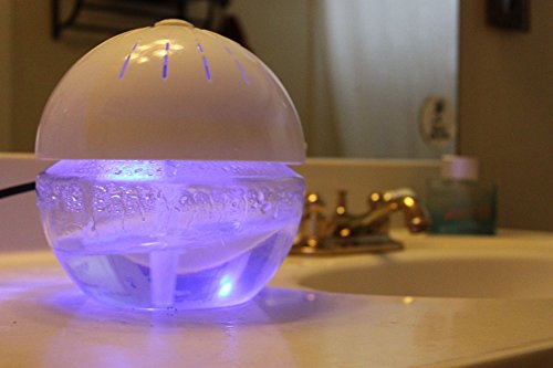 EcoGecko Earth Globe- Glowing Water Air Washer and Revitalizer with Lavender Oil, White (75606-White)