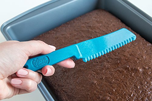 Fox Run Bakeware Buddy Knife, food grade safe plastic kitchen knife,1 x 8 x 0.5, Blue, 4-Inch Blade