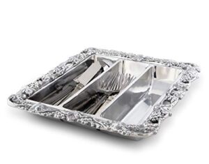 arthur court designs aluminum metal grape flatware caddy silverware utensil holder organizer 13 inch x 11 inch