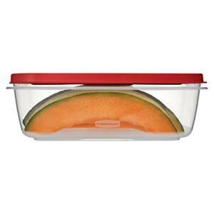rubbermaid easy find 8.5-cup food storage container, small, clear with red lid