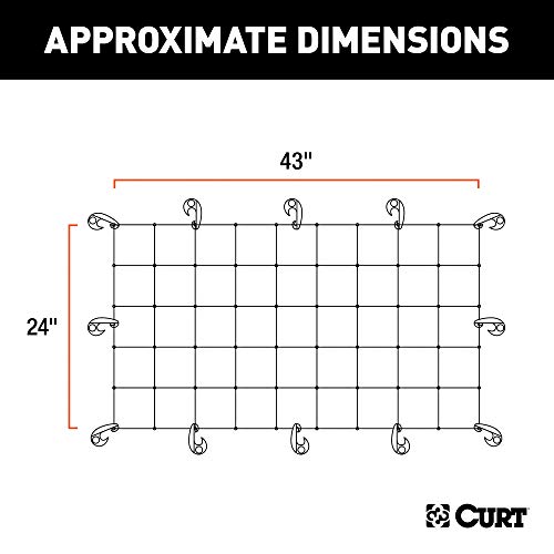 CURT 18202 43 x 24-Inch Elastic Cargo Net with Hooks for Hitch Carrier