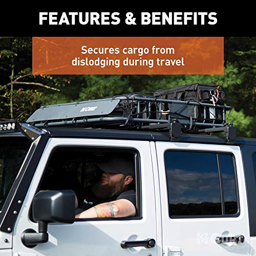 CURT 18200 44 x 38-Inch Elastic Cargo Net with Hooks for Roof Basket