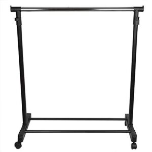 Sunbeam Garment Hanging Clothing Rack on Wheels, Black and Silver