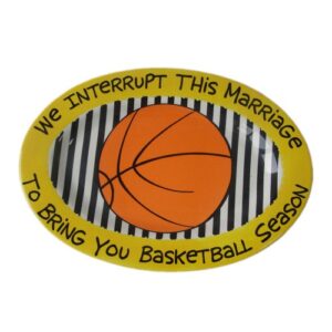 our name is mud by lorrie veasey basketball oval platter, 1.125-inch
