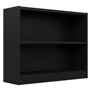 bush furniture universal small 2 shelf bookcase, black
