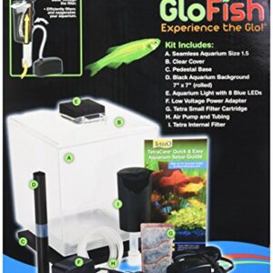 Tetra GloFish Betta Aquarium Kit 1.5 Gallons, Easy Setup and Maintenance, Perfect Starter Tank,Black/Clear