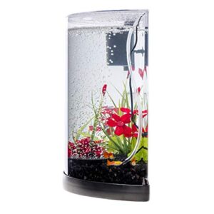 Tetra ColorFusion Starter aquarium Kit 3 Gallons, Half-Moon Shape, With Bubbler And Color-Changing Light Disc