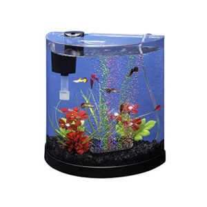 Tetra ColorFusion Starter aquarium Kit 3 Gallons, Half-Moon Shape, With Bubbler And Color-Changing Light Disc