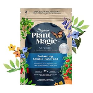 organic plant magic - truly organic™ fast-acting water soluble plant food - all-purpose fertilizer concentrate for flower, vegetable, herb, fruit tree, garden & indoor houseplants [one 1/2 lb bag]