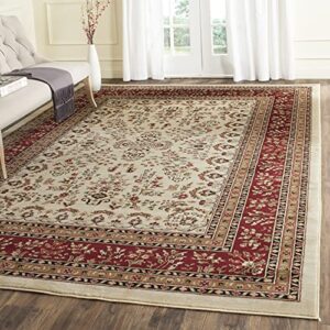 safavieh lyndhurst collection area rug - 9' x 12', ivory & red, traditional oriental design, non-shedding & easy care, ideal for high traffic areas in living room, bedroom (lnh331a)