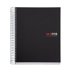 miquelrius medium a5 8-subject spiral notebook, graph pages, black (6.5" x 8")