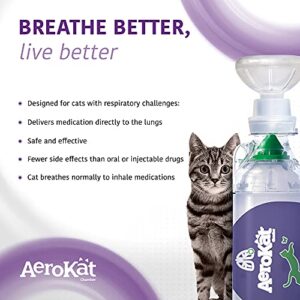 The Original AEROKAT* Feline Aerosol Chamber Inhaler Spacer for Cats and Kittens with Exclusive FLOW-VU* Indicator