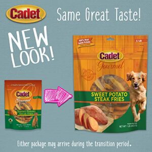 Cadet Gourmet Sweet Potato Fries Dog Treats - Healthy & Natural Sweet Potato Dog Training Treats for Small & Large Dogs - Inspected & Tested in USA (1 lb.)