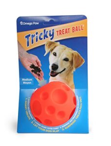 omega paw authentic tricky treat ball - medium,orange