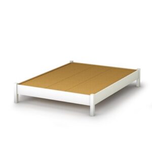 south shore step one platform bed, full 54-in, pure white