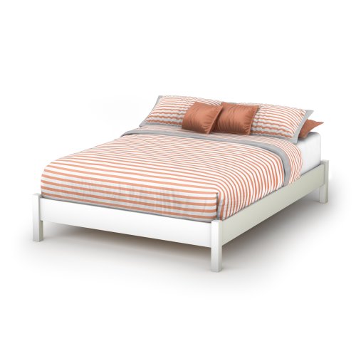 South Shore Step One Platform Bed, Full 54-in, Pure White