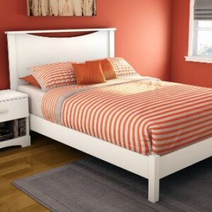 South Shore Step One Platform Bed, Full 54-in, Pure White