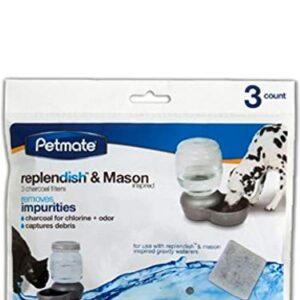 Petmate Replendish Charcoal Replacement Filters Control Chlorine and Odor (3 count)