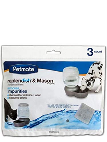 Petmate Replendish Charcoal Replacement Filters Control Chlorine and Odor (3 count)
