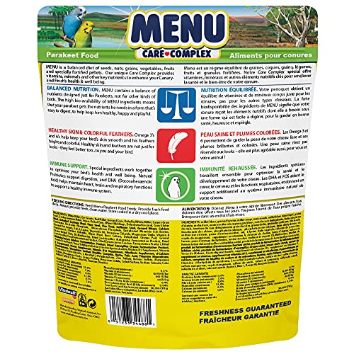 Vitakraft Menu Premium Parakeet Food - Vitamin-Fortified - Daily Pet Bird Food, 2.5 pounds