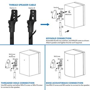 Mount-It! MI-1214 Speaker Stands for Home Theater 5.1 Channel Surround Sound System Satellite Speaker Stands Mounts, Rear and Front, 2 Pairs, 10 lb Capacity, Black