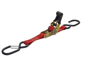 erickson 05710 black 1" x 6' heavy duty motorcycle ratchet strap with safety hook, (pack of 2)