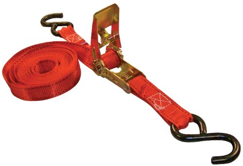 Erickson 34401 Red 1" x 15' Ratcheting Tie-Down Strap, 1200 lb Load Capacity, (Pack of 2)