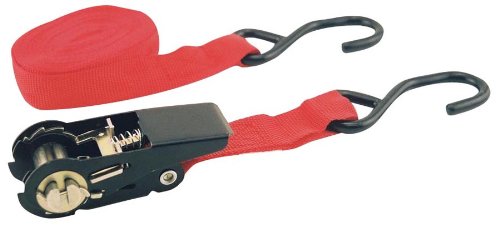 Erickson 51400 Red 1" x 15' Motorcycle or ATV Ratcheting Tie-Down Strap