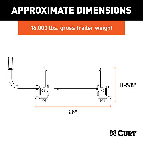 CURT 16560 R16 5th Wheel Roller for Short Bed Trucks, 16,000 lbs