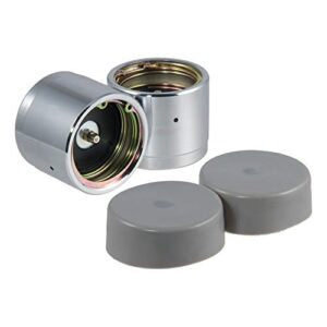 curt 22244 2.44-inch trailer wheel bearing protectors and dust covers, 2-pack, chrome