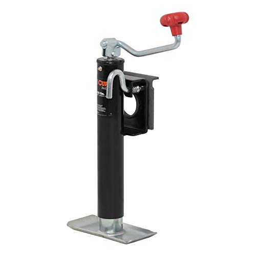 CURT 28301 Weld-On Bracket-Style Swivel Trailer Jack, 2,000 lbs. 10-1/2 Inches Vertical Travel