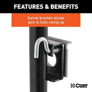 CURT 28302 Weld-On Bracket-Style Swivel Trailer Jack, 2,000 lbs. 10 Inches Vertical Travel