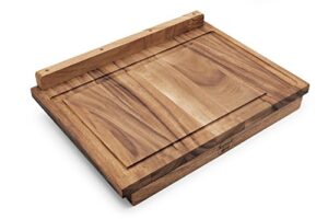 ironwood gourmet double-sided countertop lyon pastry/cutting board with gravy groove, acacia wood 17.25 x 24 x 1.25 inches