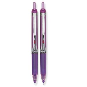 pilot : precise v5rt retractable rolling ball pen, purple ink, extra fine point -:- sold as 2 packs of - 1 - / - total of 2 each