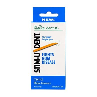 The Natural Dentist, Plaque Removers Stim U Dent Thin, 160 Count