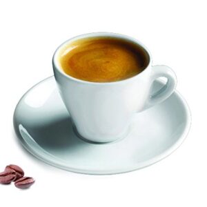 Cuisinox White Porcelain Espresso Cups and Saucers Set, 2 oz., Set of 6