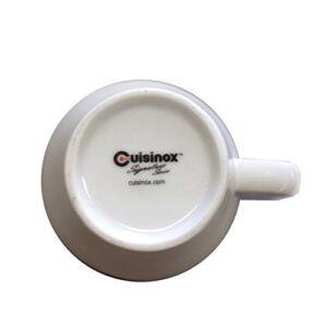 Cuisinox White Porcelain Espresso Cups and Saucers Set, 2 oz., Set of 6