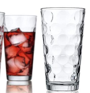 home essentials & beyond drinking glasses [set of 10] highball glass cups 17oz premium cooler glassware – ideal for water, juice, cocktails, iced tea.