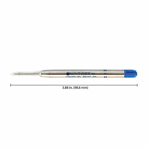 Monteverde Capless Ceramic Gel Refill To Fit Parker Ballpoint Pens, Broad Blue 6 Pack (P443BU)