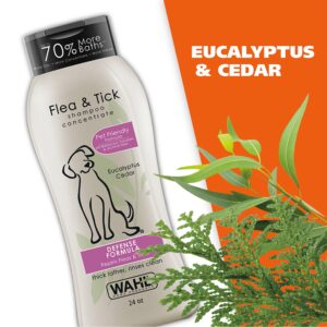 Wahl Flea & Tick Repelling Dog Shampoo for Pets – Defense Formula with Eucalyptus Cedar & Rosemary – 24 Oz - 820007A