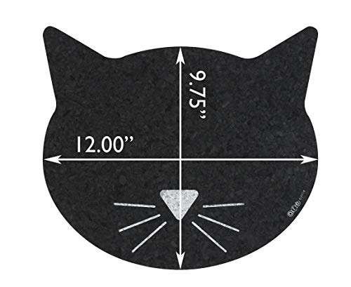 ORE Pet Black Cat Face Recycled Rubber Pet Placemat,Size: 1 Pack