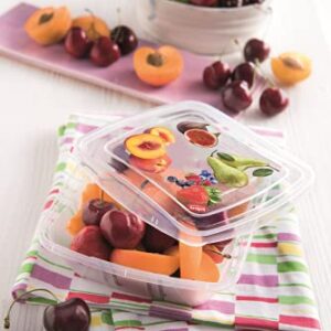 Snips Storage Food Container with Airtight Lid, Set of 3, 16-Ounce, 5", Clear