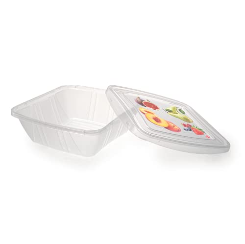 Snips Storage Food Container with Airtight Lid, Set of 3, 16-Ounce, 5", Clear