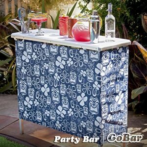 GoBar Portable High Top Bar, Includes 3 Front Skirts and Carrying Case, Black