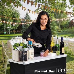 GoBar Portable High Top Bar, Includes 3 Front Skirts and Carrying Case, Black