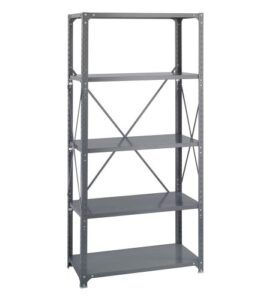 safco 6266 commercial steel shelving unit five-shelf 36w x 18d x 75h dark gray